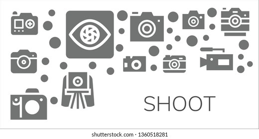 shoot icon set. 11 filled shoot icons.  Simple modern icons about  - Camera, Capture, Photo camera