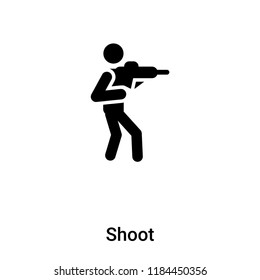 Shoot icon vector isolated on white background, logo concept of Shoot sign on transparent background, filled black symbol
