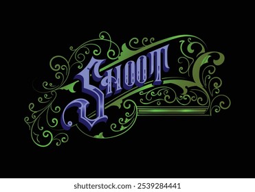 SHOOT lettering custom style design