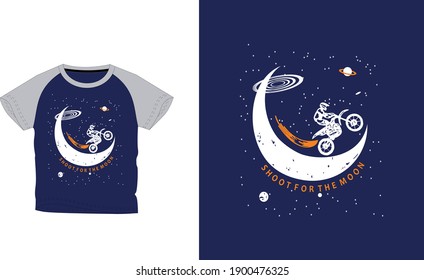 Shoot For the Moon Graphics Design T-Shirt