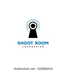 shoot room logo design, camera room logo, multimedia studio logo concept