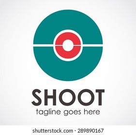Shoot round simple logo circle element symbol icon shape vector design business template company abstract