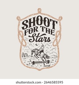 Filme para o gráfico de distintivo de rodeio Stars