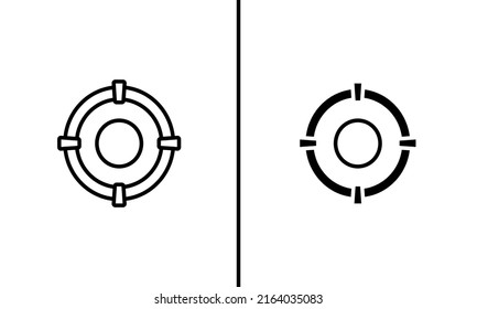 Shoot target icon isolated on white background. Line art and glyph style icon.