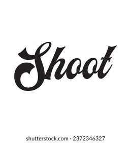 shoot text on white background.