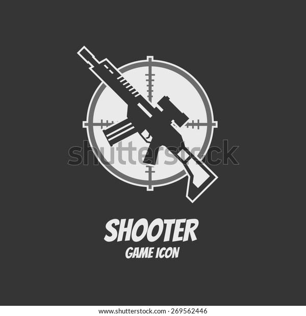 Shooter Action Game Icon Rifle Assault Stock Vector (Royalty Free