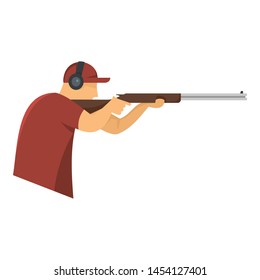 Shooter in baseball cap icon. Flat illustration of shooter in baseball cap vector icon for web design