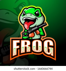 Shooter Frog Mascot Esport Logo Design