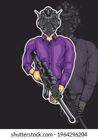 shooter game logo illustration, perfect logo game