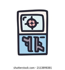 icono de la máquina de tiro color vectorial doodle simple