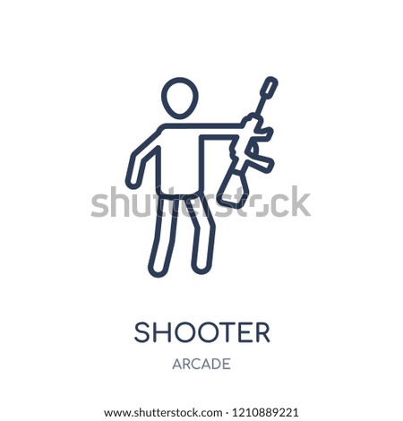 Shooter icon. Shooter linear symbol design from Arcade collection.