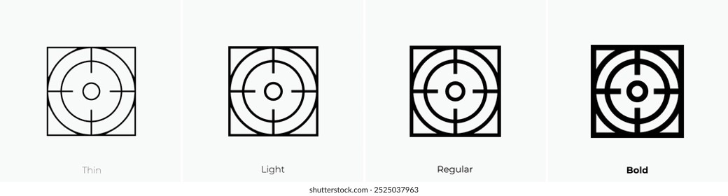 shooter icon. Thin, Light Regular And Bold style design isolated on white background