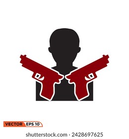 Shooter icon vector graphic of template sign symbol