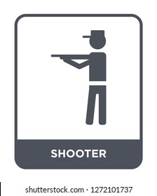 shooter icon vector on white background, shooter trendy filled icons from Entertainment and arcade collection, shooter simple element illustration