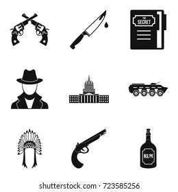 Shooter icons set. Simple set of 9 shooter vector icons for web isolated on white background