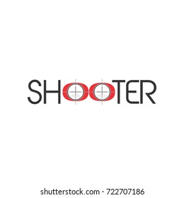 SHOOTER optical sight view logo design vector