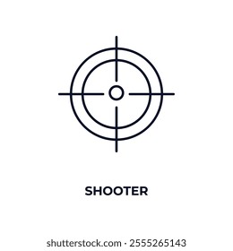shooter outline icon. Linear vector from entertainment concept. Thin line shooter icon isolated on white background