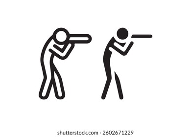 Shooter sport icon in outline and solid style Vector