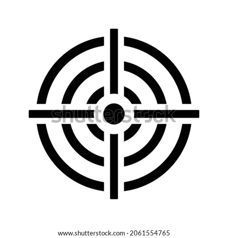 Shooter, target icon. Black vector graphics.