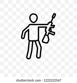 Shooter vector linear icon isolated on transparent background, Shooter transparency concept can be used for web and mobile