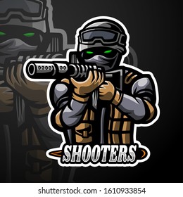 Shooters esport logo mascot design