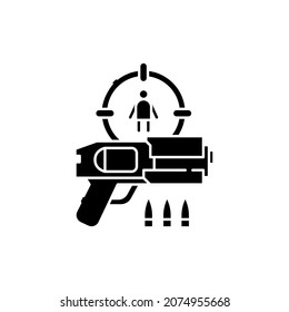 Shooters game сolor line icon. Computer games genres. Pictogram for web page, mobile app, promo. UI UX GUI design element. Editable stroke.
