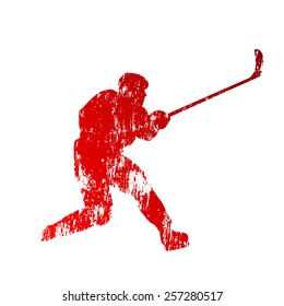 Shooting abstract hockey player