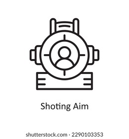 Shooting Aim Vector Outline icon Design illustration. Gaming Symbol on White background EPS 10 File