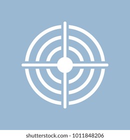 Shooting aim vector pictogram illustration isolated on blue background