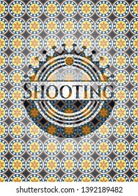 Shooting arabesque style emblem. arabic decoration.