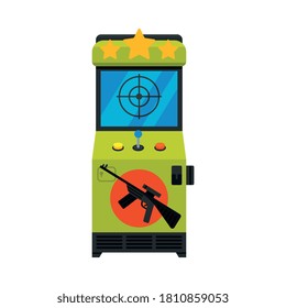 Arcade-Spielmaschine mit Rifle aufschießen, Videospielmaschine, Vektorgrafik
