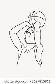 Shooting basketball hand drawn illustration vector