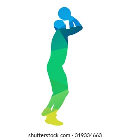 Shooting basketball player