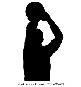 Shooting basketball player. Vector silhouette