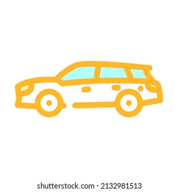 shooting brake car color icon vector. shooting brake car sign. isolated symbol illustration