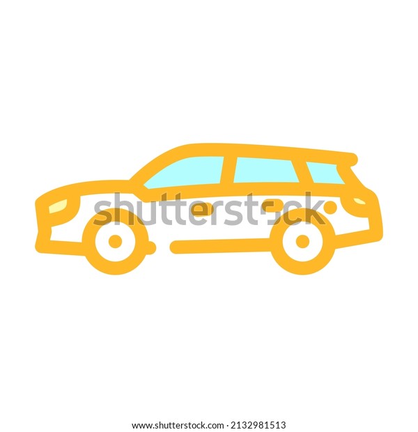 shooting brake car color icon vector.\
shooting brake car sign. isolated symbol\
illustration