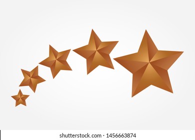Shooting Bronze Stars Flying Stars  illustration vector