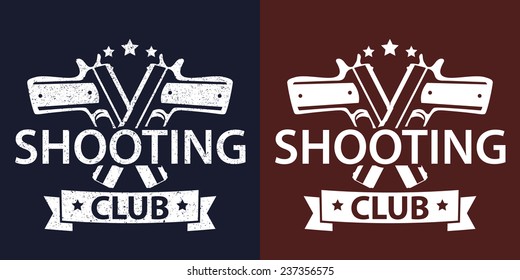 Shooting Club, 2 Embleme, Vektorgrafik, eps10, einfach zu bearbeiten