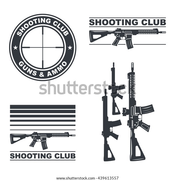 Shooting Club Emblem Labels Badges Logos Stock Vector (Royalty Free ...