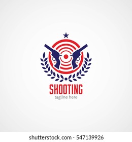Shooting Club Logo Design Vector. Vector Illustration with flat style.