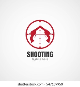 Shooting Club Logo Design Vector. Vector Illustration with flat style.