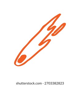 Aufnahme Kometen Meteor handgezeichnet