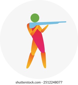 Shooting competition icon. Colorful sport sign. 