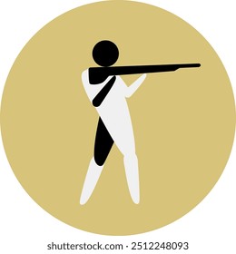 Shooting competition icon. Colorful sport sign. 