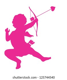 Shooting cupid vector silhouette