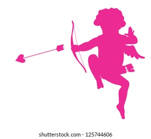 Shooting cupid vector silhouette