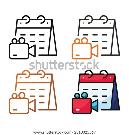 Shooting date icon design in four variation color