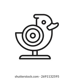 Shooting Duck Target Outline Icon Vector Illustration