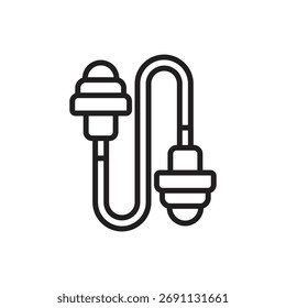 Ilustración vectorial de iconos de contorno de tapón de oído de disparo