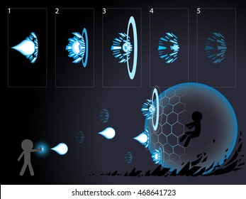 Shooting effect animation.